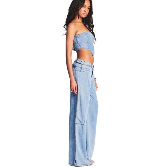 SER.O.YA Tate Denim Bandanna Top NWT Size Medium - Picture 2 of 3